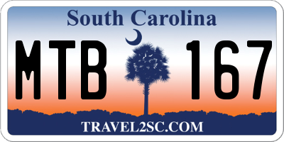 SC license plate MTB167