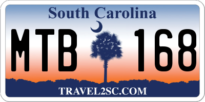 SC license plate MTB168