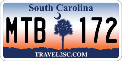 SC license plate MTB172