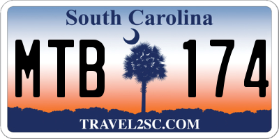 SC license plate MTB174