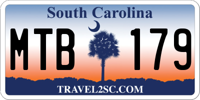SC license plate MTB179