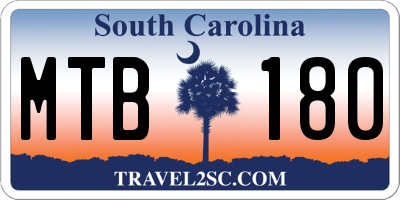 SC license plate MTB180