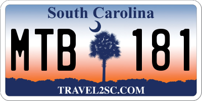 SC license plate MTB181