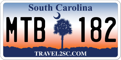 SC license plate MTB182