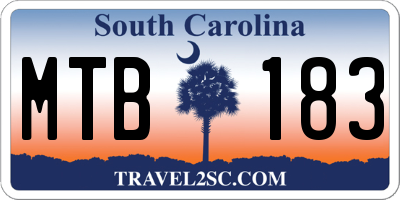 SC license plate MTB183