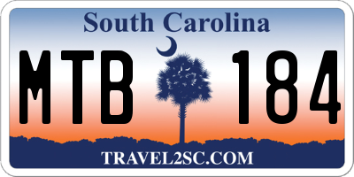 SC license plate MTB184
