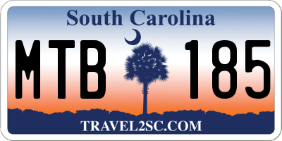 SC license plate MTB185
