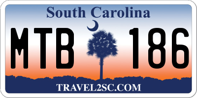 SC license plate MTB186