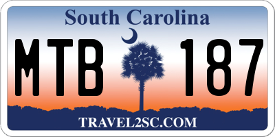 SC license plate MTB187
