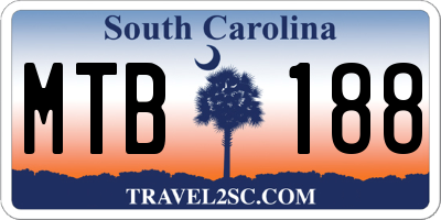 SC license plate MTB188