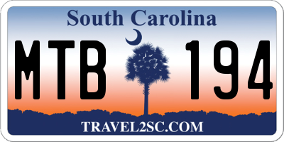 SC license plate MTB194