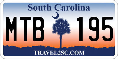 SC license plate MTB195