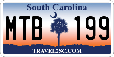 SC license plate MTB199