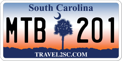 SC license plate MTB201