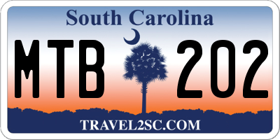 SC license plate MTB202