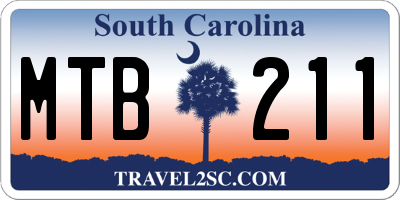 SC license plate MTB211
