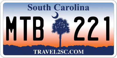 SC license plate MTB221