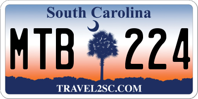 SC license plate MTB224