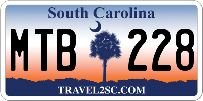SC license plate MTB228