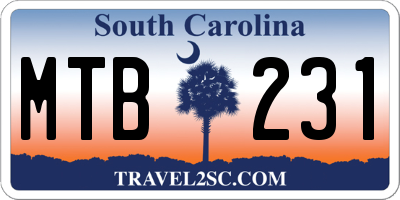 SC license plate MTB231