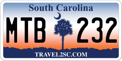 SC license plate MTB232