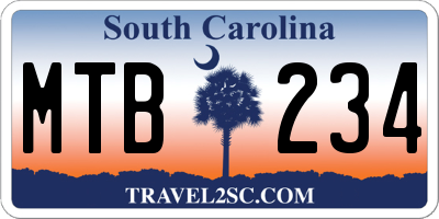 SC license plate MTB234