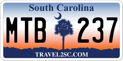 SC license plate MTB237