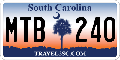 SC license plate MTB240