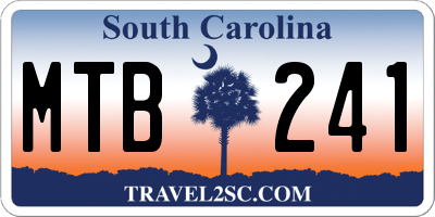 SC license plate MTB241