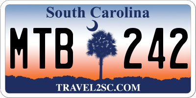 SC license plate MTB242