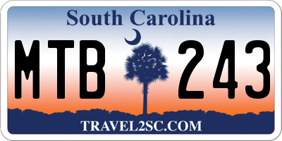 SC license plate MTB243
