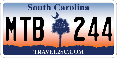 SC license plate MTB244