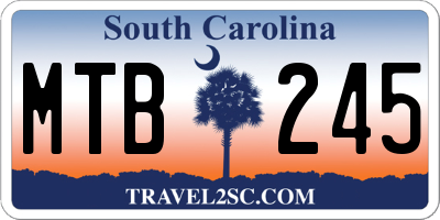SC license plate MTB245