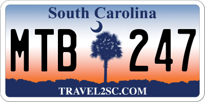 SC license plate MTB247