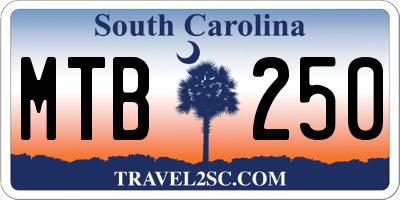 SC license plate MTB250
