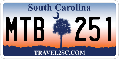 SC license plate MTB251
