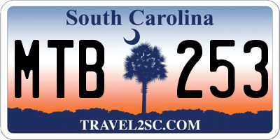 SC license plate MTB253
