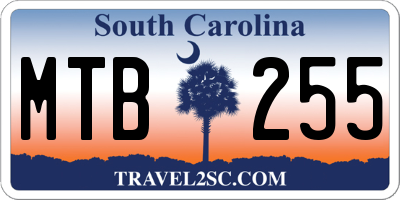SC license plate MTB255