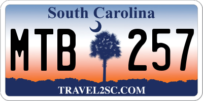 SC license plate MTB257