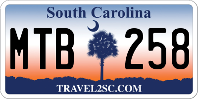SC license plate MTB258