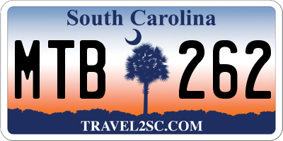 SC license plate MTB262