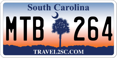 SC license plate MTB264