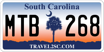 SC license plate MTB268