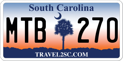 SC license plate MTB270