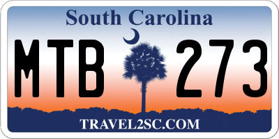 SC license plate MTB273