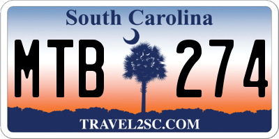 SC license plate MTB274