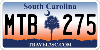 SC license plate MTB275