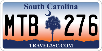 SC license plate MTB276