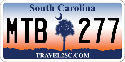 SC license plate MTB277