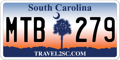 SC license plate MTB279